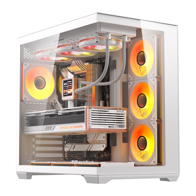 DarkFlash C280 computer case (white) 7 fans