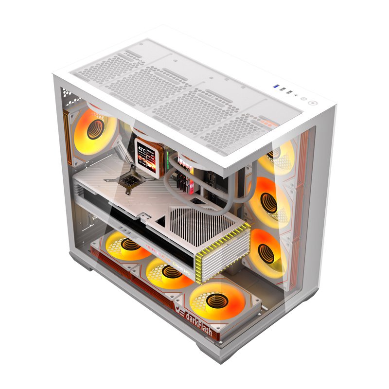 DarkFlash C280 computer case (white) 7 fans