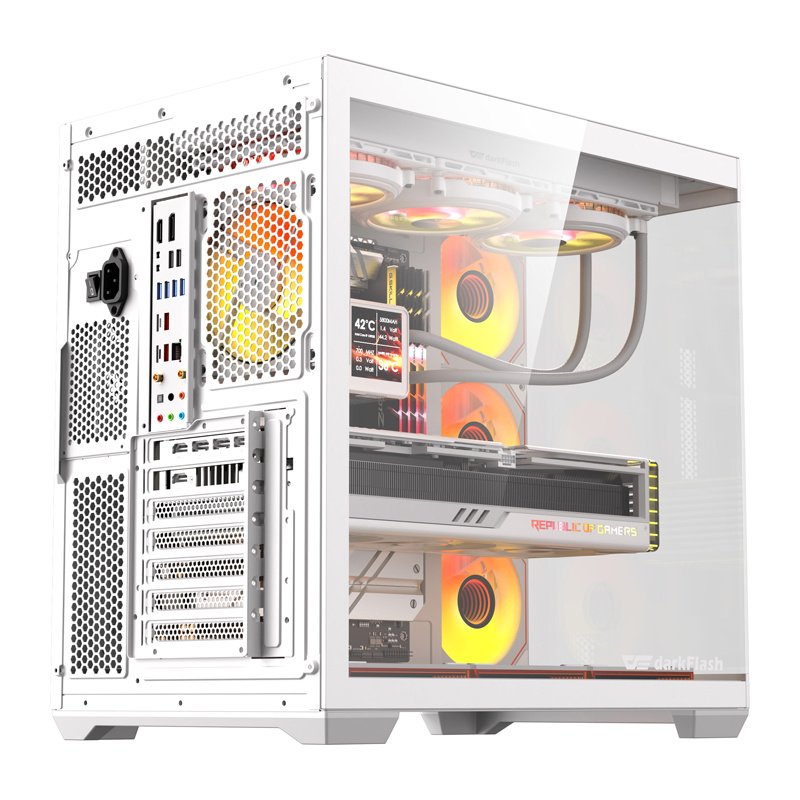 DarkFlash C280 computer case (white) 7 fans