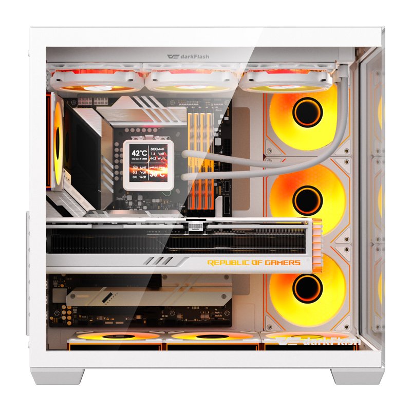 DarkFlash C280 computer case (white) 7 fans