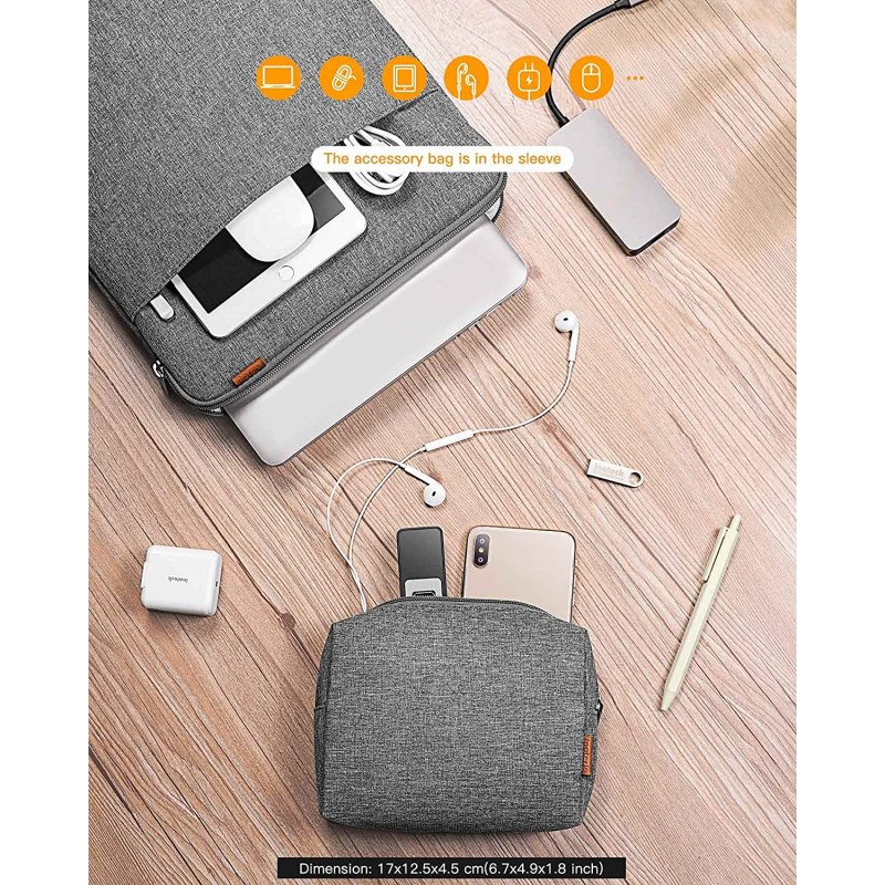 inateck Laptoptasche 16" mit Zubehörtasche LB01006/S1 gray