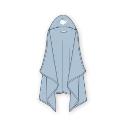 Filibabba - Embroidered hooded towel - Blue - One Size