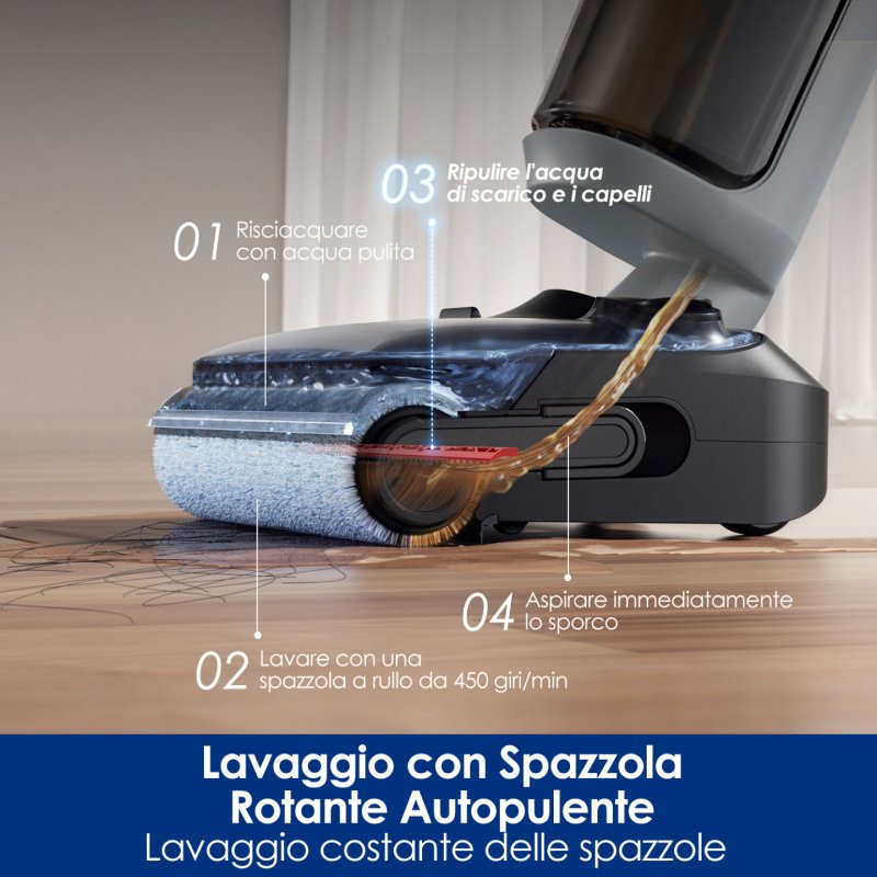 Tineco FloorOne i5 Stretch PLUS Aspirateur traineau Batterie Sec&humide Sans sac Gris 2,5 Ah