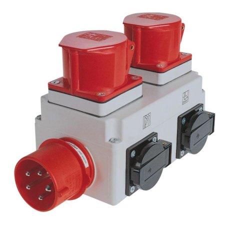 Holzmann ALA1_400V power distribution unit (PDU) 2 AC outlet(s) Black, Grey, Red