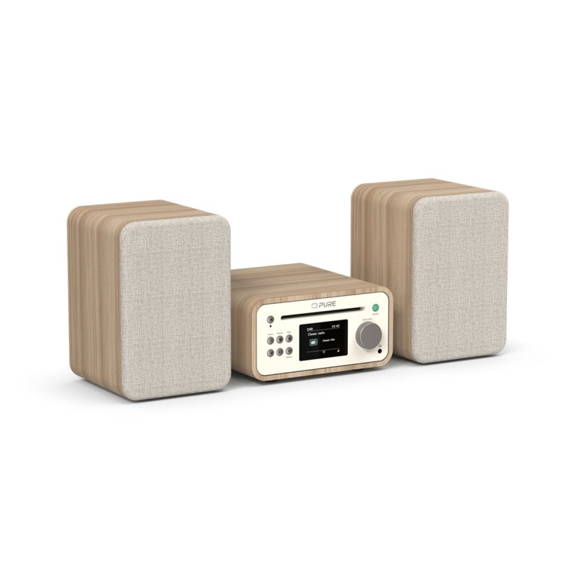Pure Classic Stereo Mini Home audio micro system 40 W Oak, White