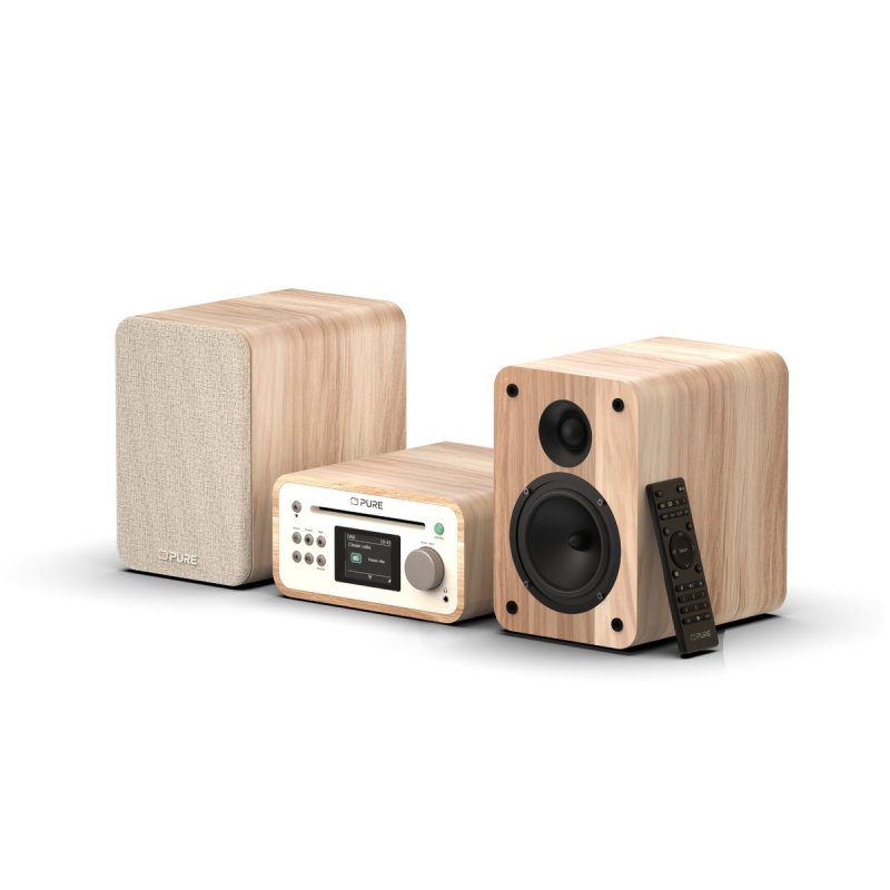 Pure Classic Stereo Mini Home audio micro system 40 W Oak, White