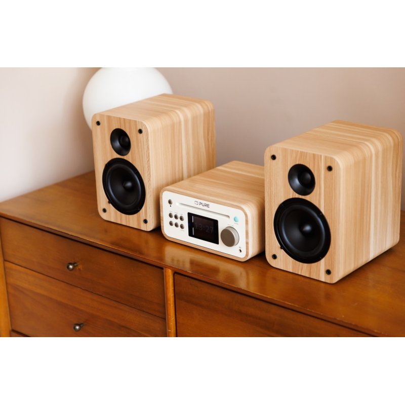 Pure Classic Stereo Mini Home audio micro system 40 W Oak, White