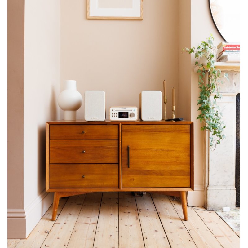 Pure Classic Stereo Mini Stereoanlage DAB /FM, Bluetooth, CD, USB weiß/Eiche