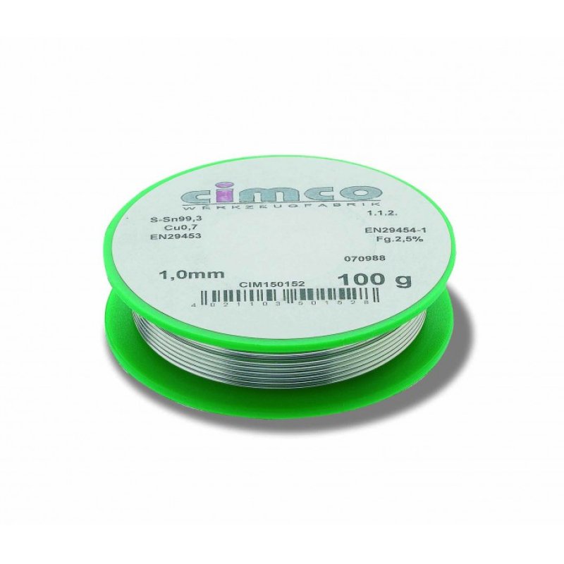 CIM 150154 Lötzinn 1mm 250g Bleifrei S-SN 99,3 CU 0,7