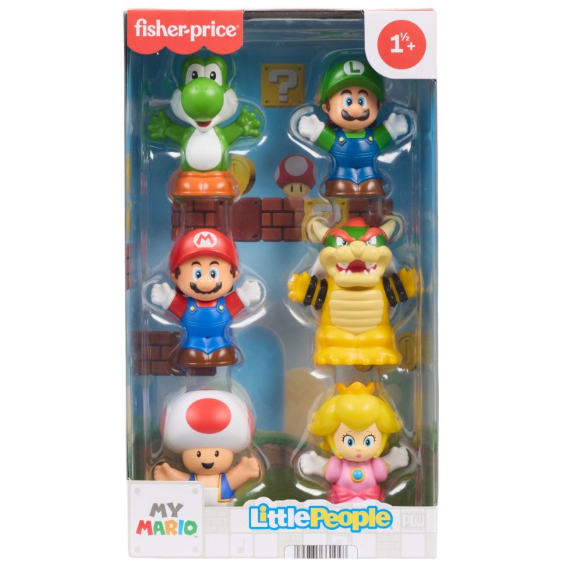 Fisher-Price Little People My Mario Figure 6-Pack Toy Set for Toddlers & Kids