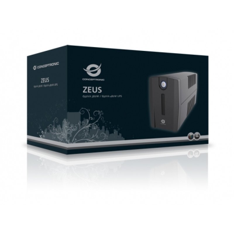 Conceptronic ZEUS 850VA 480W UPS, IEC socket