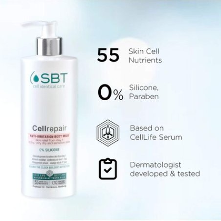 SBT CellRepair Anti-Irritation Body Milk Nourishes and Soothes Sensitive Skin 400ml