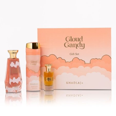 Khadlaj Cloud Candy Extrait De Parfum 100ml Body Spray 200ml And Concentrated Perfume Oil 24ml