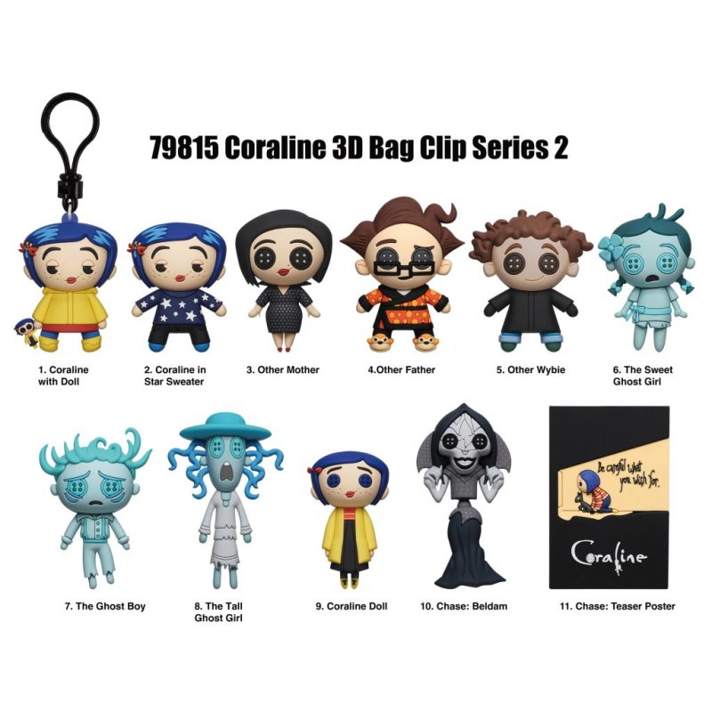 CORALINE - Series 2 - 3D Foam Bag Clip (Display 24 Pcs)