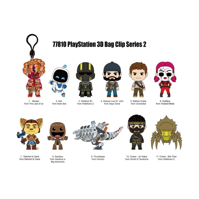 PLAYSTATTION - Series 2 - 3D Foam Bag Clip (Display 24 Pcs)