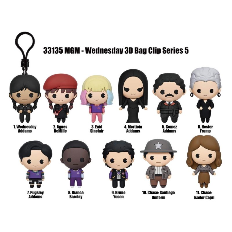 MERCREDI - Series 5 - 3D Foam Bag Clip (Display 24 Pcs)