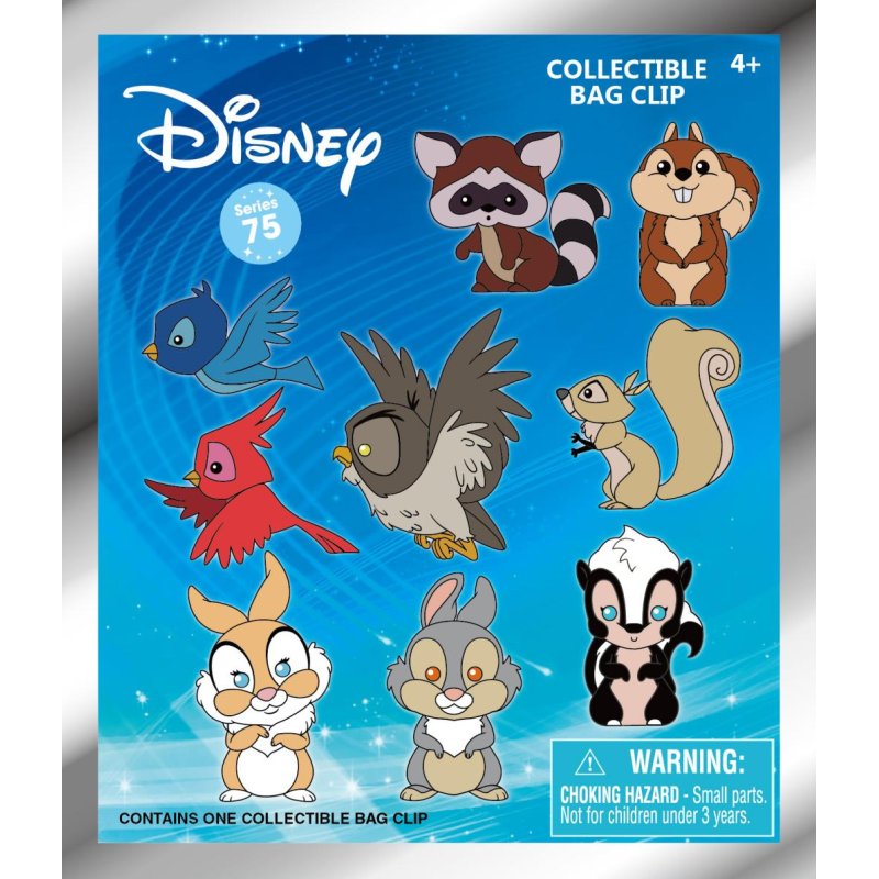 DISNEY - Personnages de la Forêt - 3D Foam Bag Clip (Display 24 Pcs)