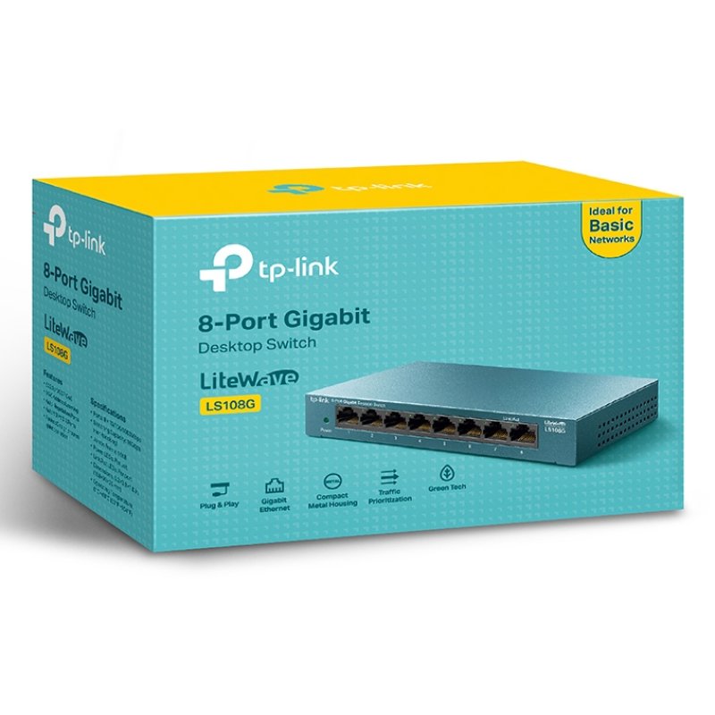 TP-Link LS108G commutateur réseau Non-géré Gigabit Ethernet (10/100/1000) Bleu