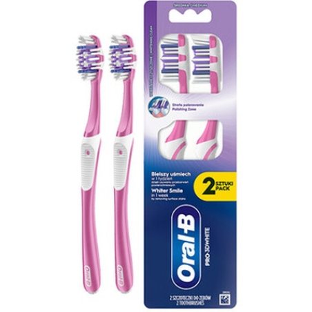 Oral B Pro3d White Whitening Clean Medium Toothbrush Pack Of 2