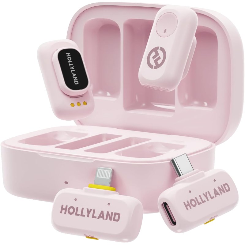 Hollyland - LARK A1 Microphones, with USB-C Lightning - Cloud Pink
