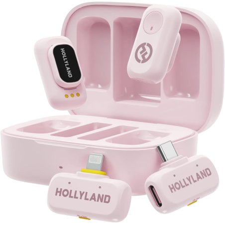 Hollyland - LARK A1 Microphones, with USB-C Lightning - Cloud Pink