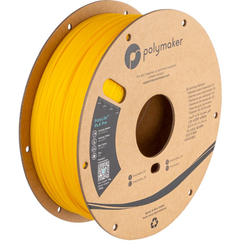 Polymaker PA07009 matériel d'impression 3D Acide polylactique (PLA) Jaune 1 kg