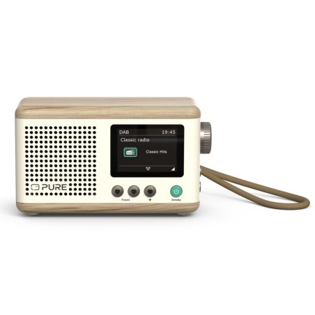 Pure DAB Radio Classic Mini Portable Numérique Crème, Bois