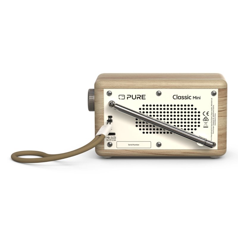 Pure DAB Radio Classic Mini Portable Digital Cream, Wood