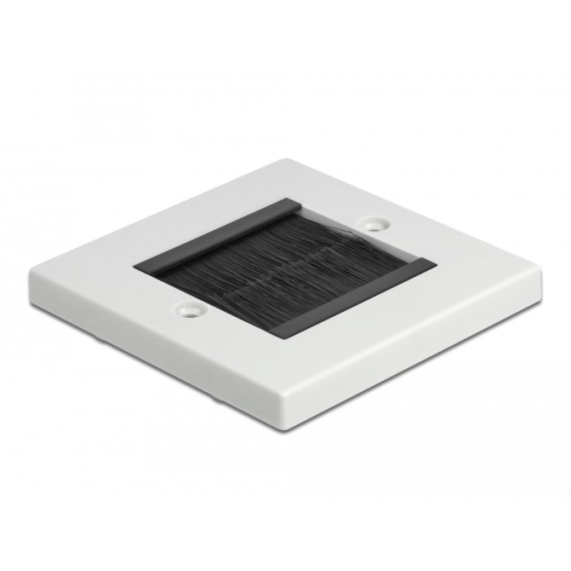 Delock Kabelmanagement Abdeckblende 86 x 86 mm mit schwarzen Bürstenstreifen