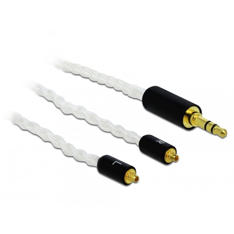 DeLOCK 85845 câble audio 1,2 m 3,5mm 2x MMCX Blanc
