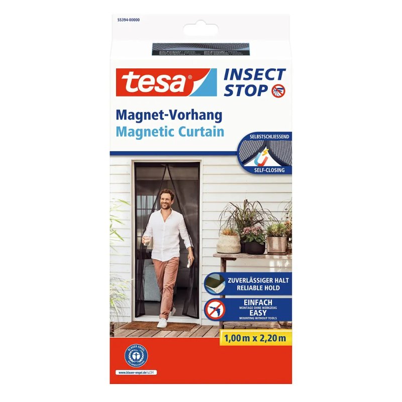 tesa Fliegengitter Insect Stop Magnetvorhang anthrazit 0,8 x 2,0 m