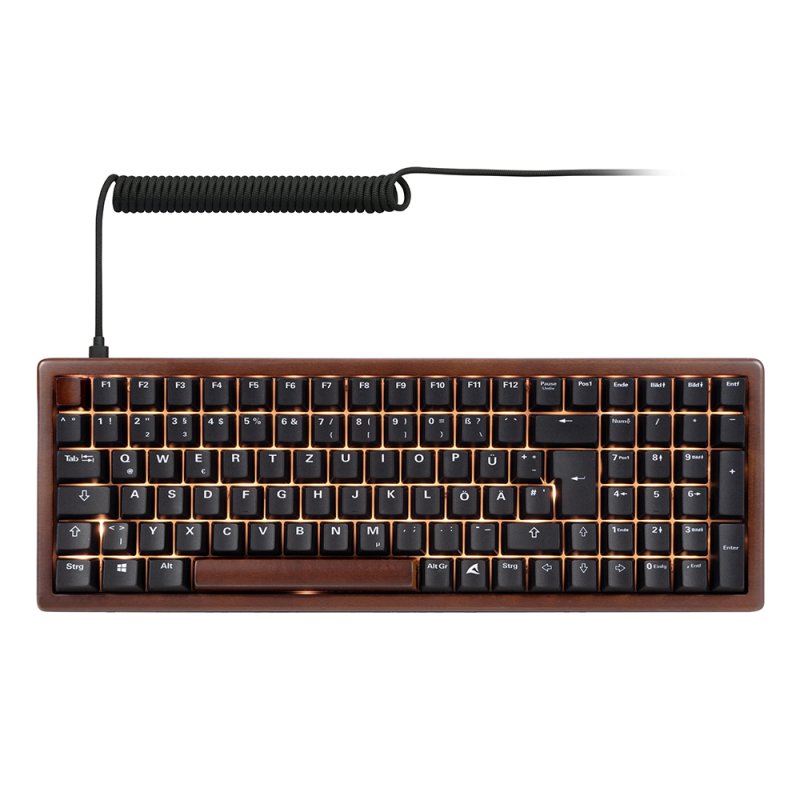 SKILLER SGK50 S2 Wood PBT (holz/schwarz, DE-Layout, Gateron G Pro 3.0 Yellow)
