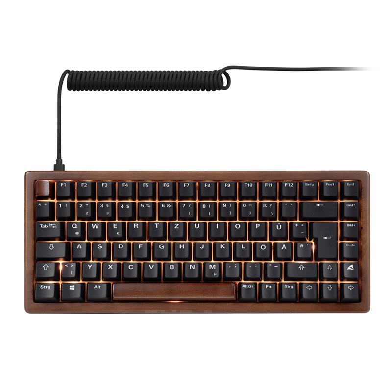 SKILLER SGK50 S3 Wood PBT (holz/schwarz, DE-Layout, Gateron G Pro 3.0 Yellow)
