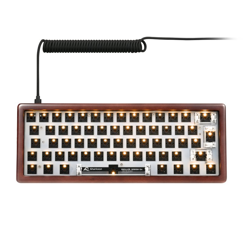 SKILLER SGK50 S4 Gen2 Wood PBT (holz/schwarz, DE-Layout, Gateron G Pro 3.0 Yellow)