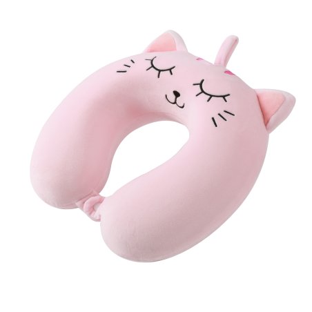 iTotal - Neck Pillow - Pink Cat - 33 × 30 × 10 cm