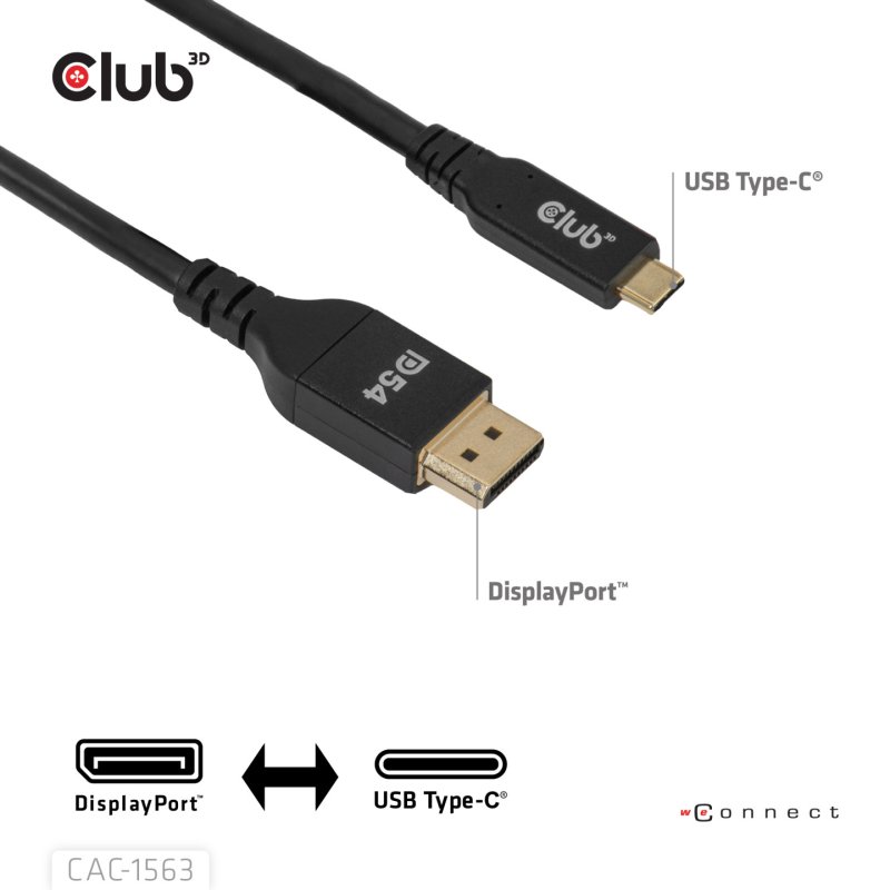 USB Type C - DisplayPort 2.1 - 2,0m - schwarz - Bi-Direktionales Kabel - 8K120Hz