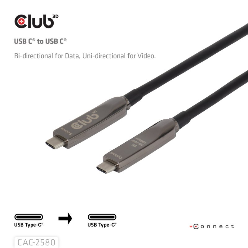 USB Type C -C 15m schwarz Bi-Direktional/Un-Direktional Kabel USB-C