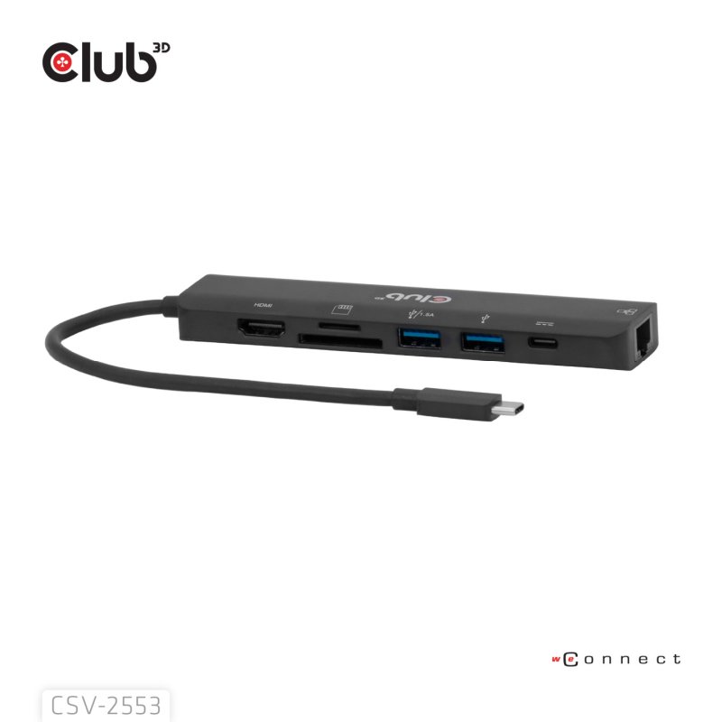 CLUB3D CSV-2553 interface hub USB Type-C 5000 Mbit/s Black