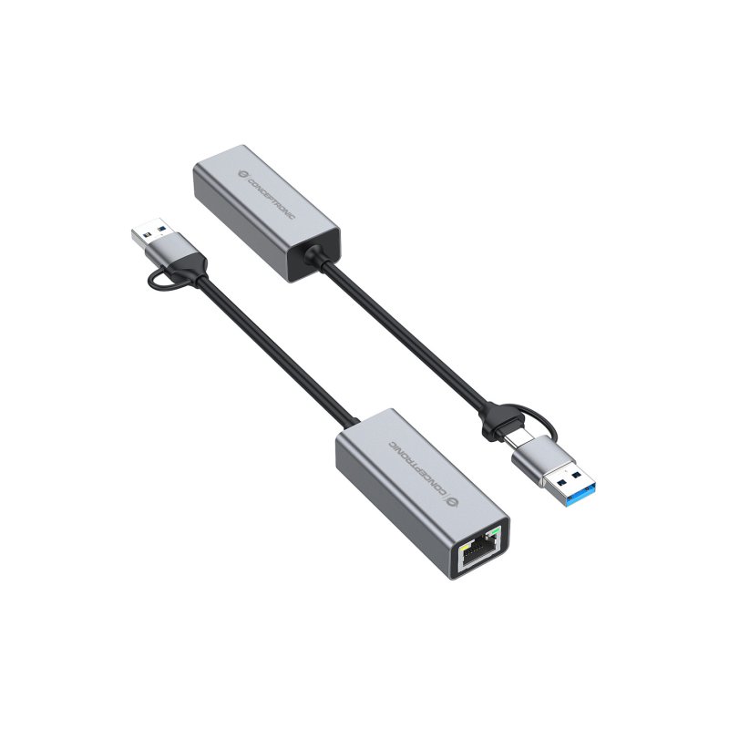 CONCEPTRONIC Adapter USB-C/-A3.0-GbE 5Gbs 0.18m gr