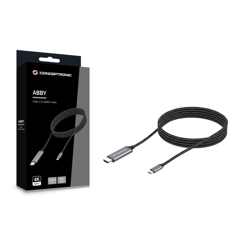 Conceptronic ABBY10G câble vidéo et adaptateur 2 m USB Type-C HDMI Gris