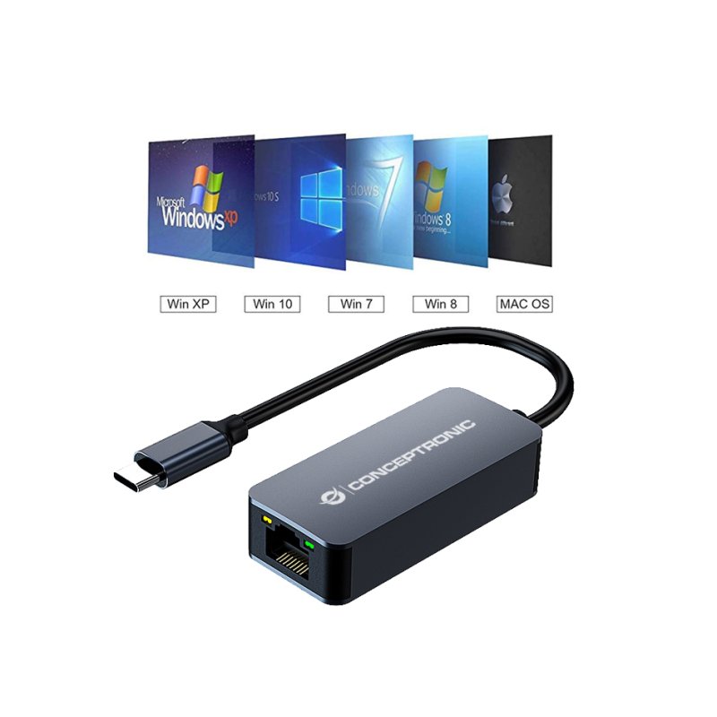 CONCEPTRONIC Adapter USB-C3.2-2.5GbE WoL 5Gbs 0.14m sw