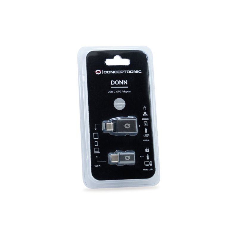 Conceptronic DONN04G changeur de genre de câble USB 3.1 Gen 1 Type-C, USB 2.0 Type-C USB 3.1 Gen 1 Type-A, USB 2.0