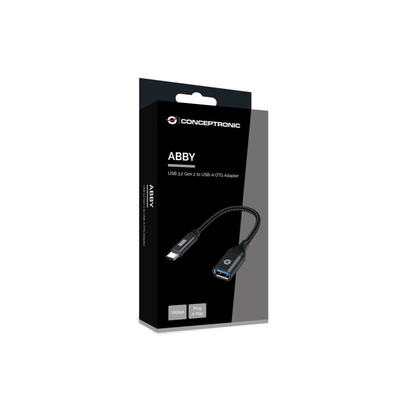 Conceptronic ABBY18B USB 3.2 Gen 2 to USB-A OTG Adapter