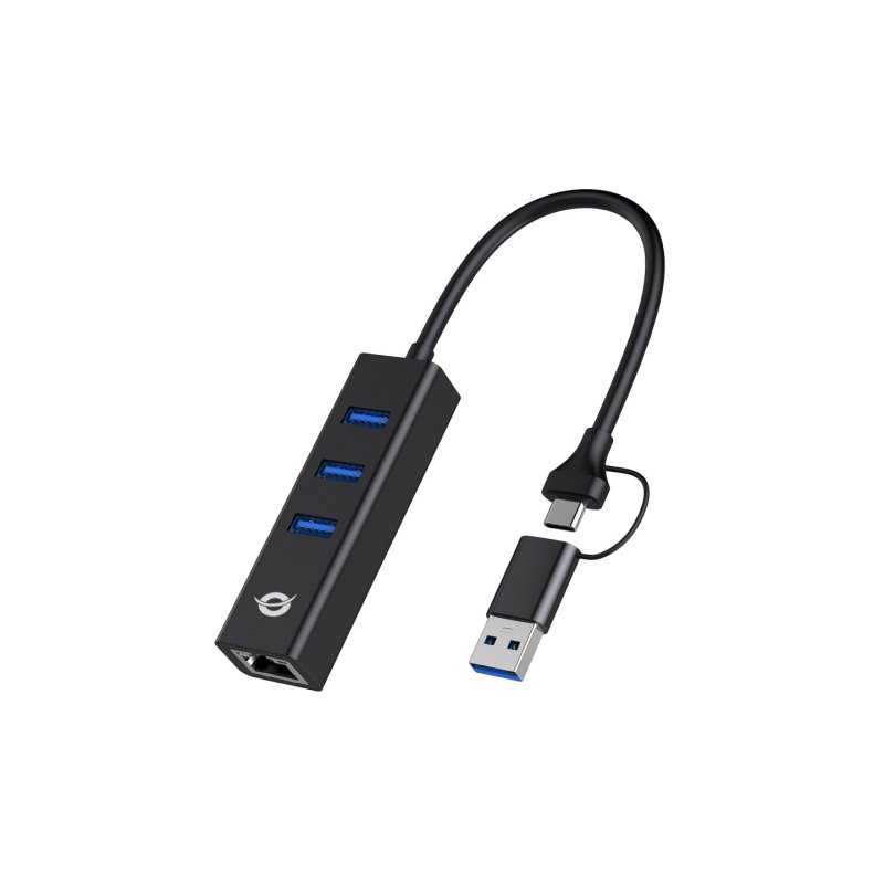 CONCEPTRONIC Adapter USB-C/-A3.0-3xUSB-A/GbE 5Gbs 0.18m sw