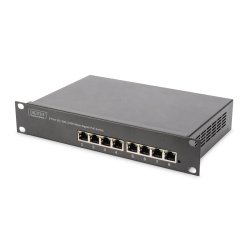 Digitus Gigabit Ethernet PoE switch, 8-port PoE , 10", up to 80 W PoE budget