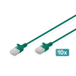 CAT 6 U-UTP Slim Patchkabel, 2 m, Grün, 10 Stück