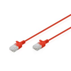 Digitus CAT 6 U-UTP Slim Patchkabel, 3 m, rouge