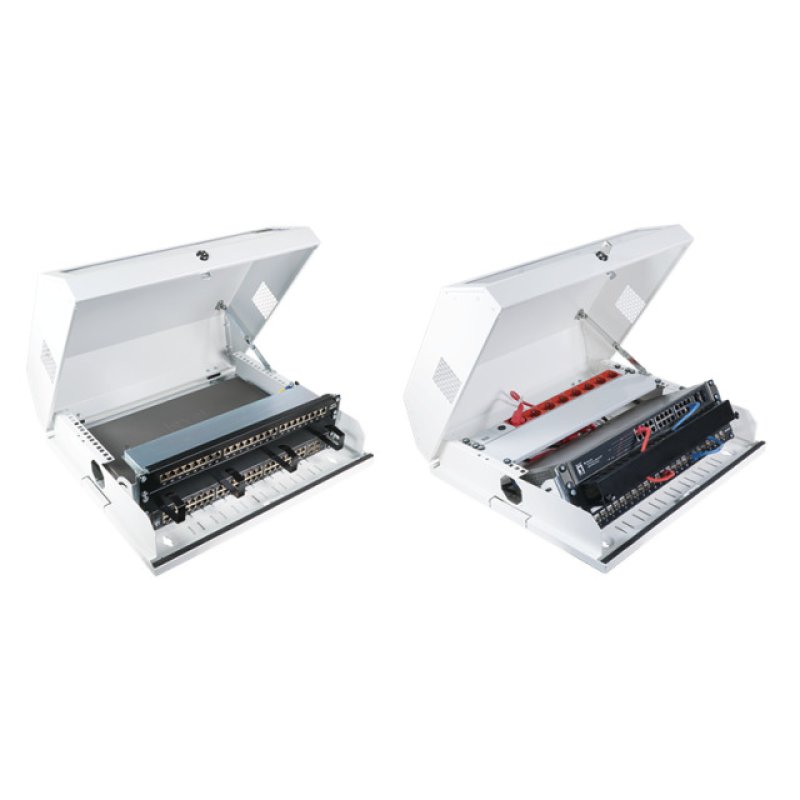 19" Wandgehäuse 3HE vertikal 5HE horizontal, grau