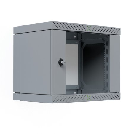 19" Wandgehäuse X-Rack mit Glastür 400-600mm 9HE grau