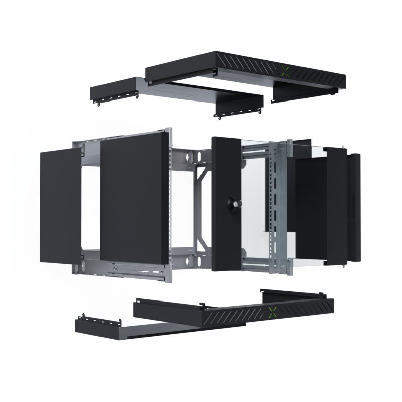 EFB Elektronik WGX-0906TS.G1 étagère 9U Rack monté sur le mur Noir